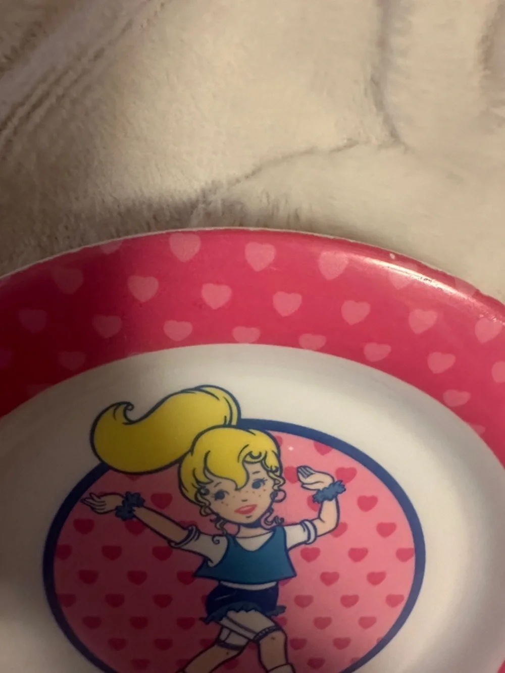 Vintage 1995 Polly Pocket - Roller Skater Design Melamine Dinner Plate Plastic